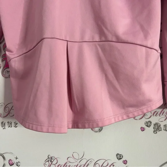 Adidas tracksuit top sweater zip up pink striped classic on arms bubblegum pink - Picture 3 of 10